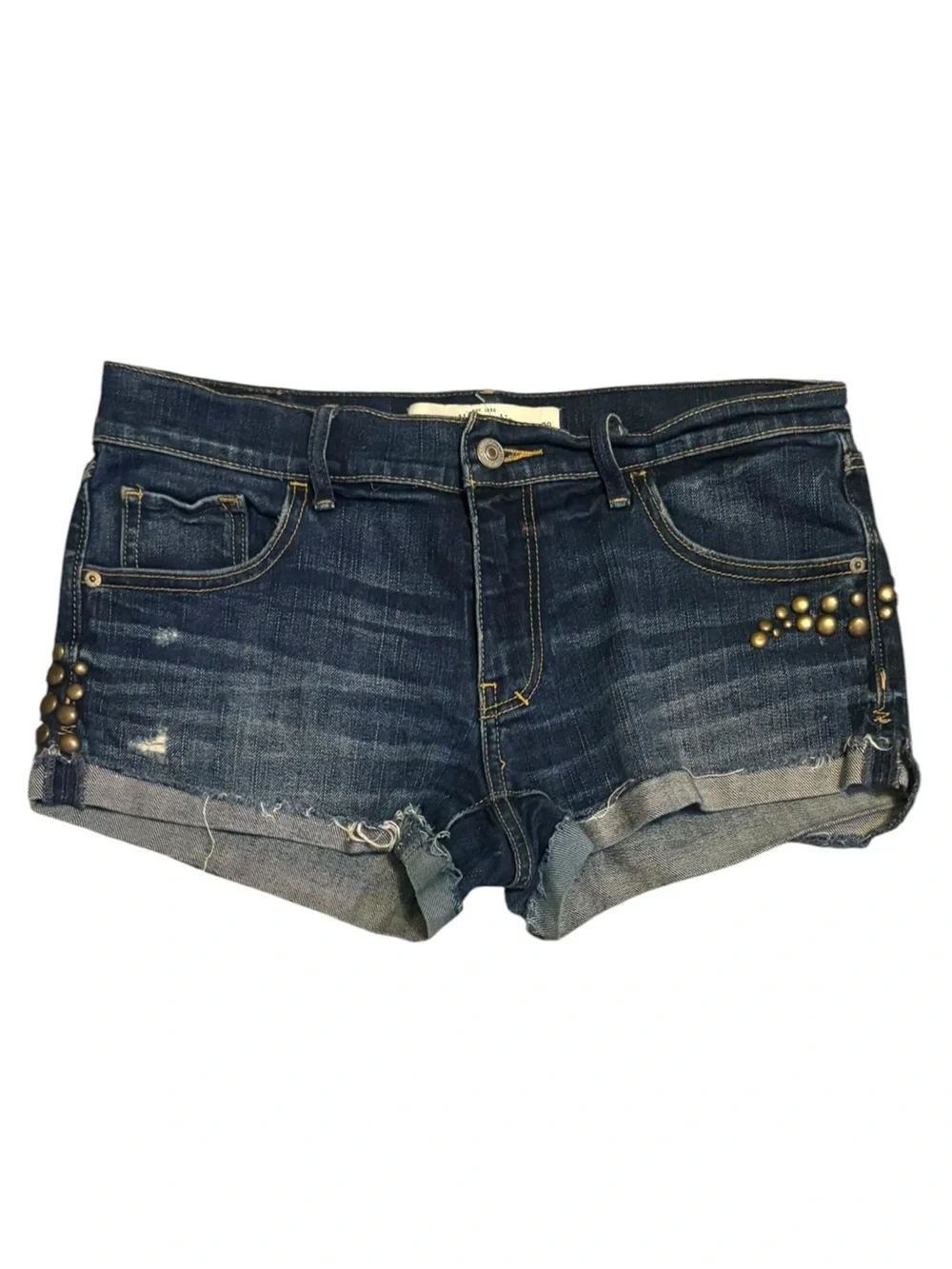 Abercrombie & Fitch Vintage Y2K Studded Denim Shorts Size 6 Festival